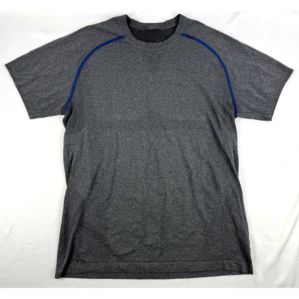 LULULEMON Metal Vent Tech Mens Short Sleeve T-shirt Sz M Heathered Gray Blue